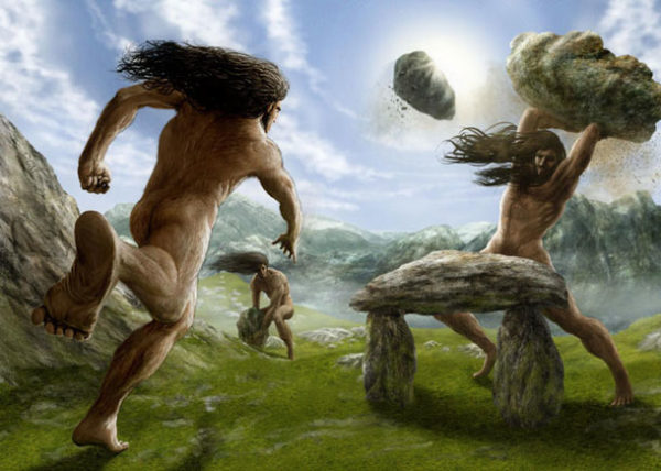 Jentiles son unos personajes gigantescos y salvajes, dotados de una fuerza sobrehumana y que lanzaban grandes piedras a grandes distancias.